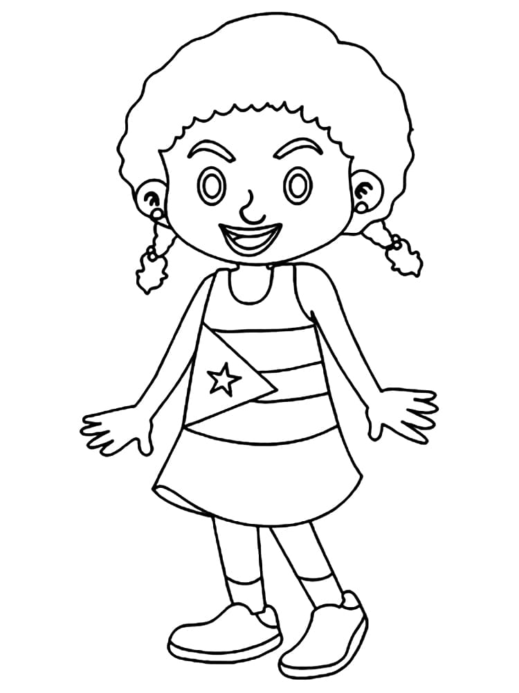 Cuban Girl Coloring Page - Free Printable Coloring Pages for Kids