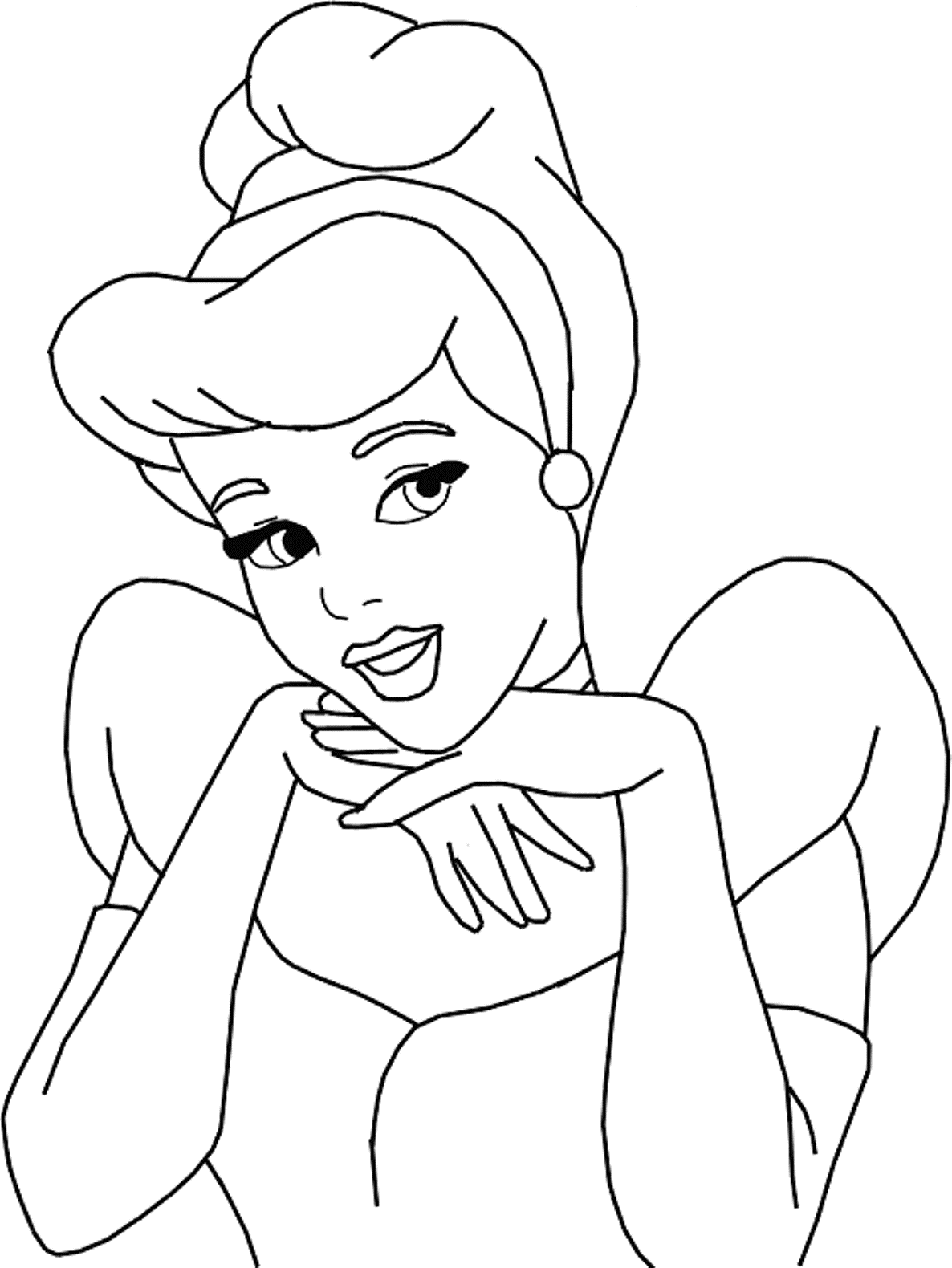 Cinderella Coloring Pages For Kids Printable | Cartoon Coloring ...