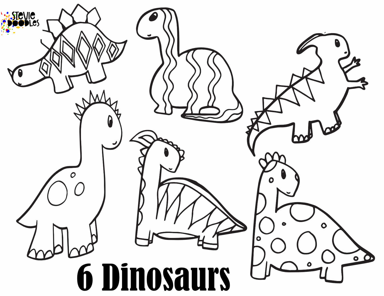DINOSAUR NUMBERS - Free Numbers 1 - 10 printable dinosaur coloring pages —  Stevie Doodles Free Printable Coloring Pages