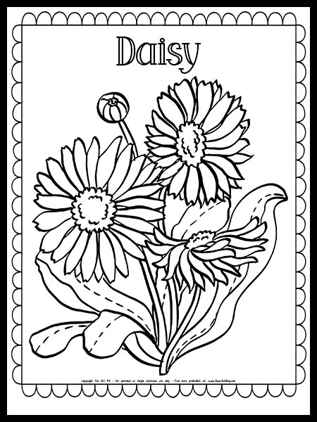 Daisy Flower Coloring Page [FREE PRINTABLE!] - The Art Kit