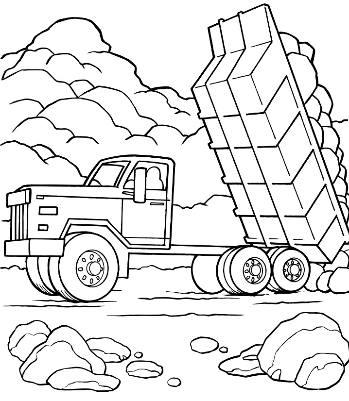 Dump Truck Coloring Page - Free Printable Coloring Pages for Kids