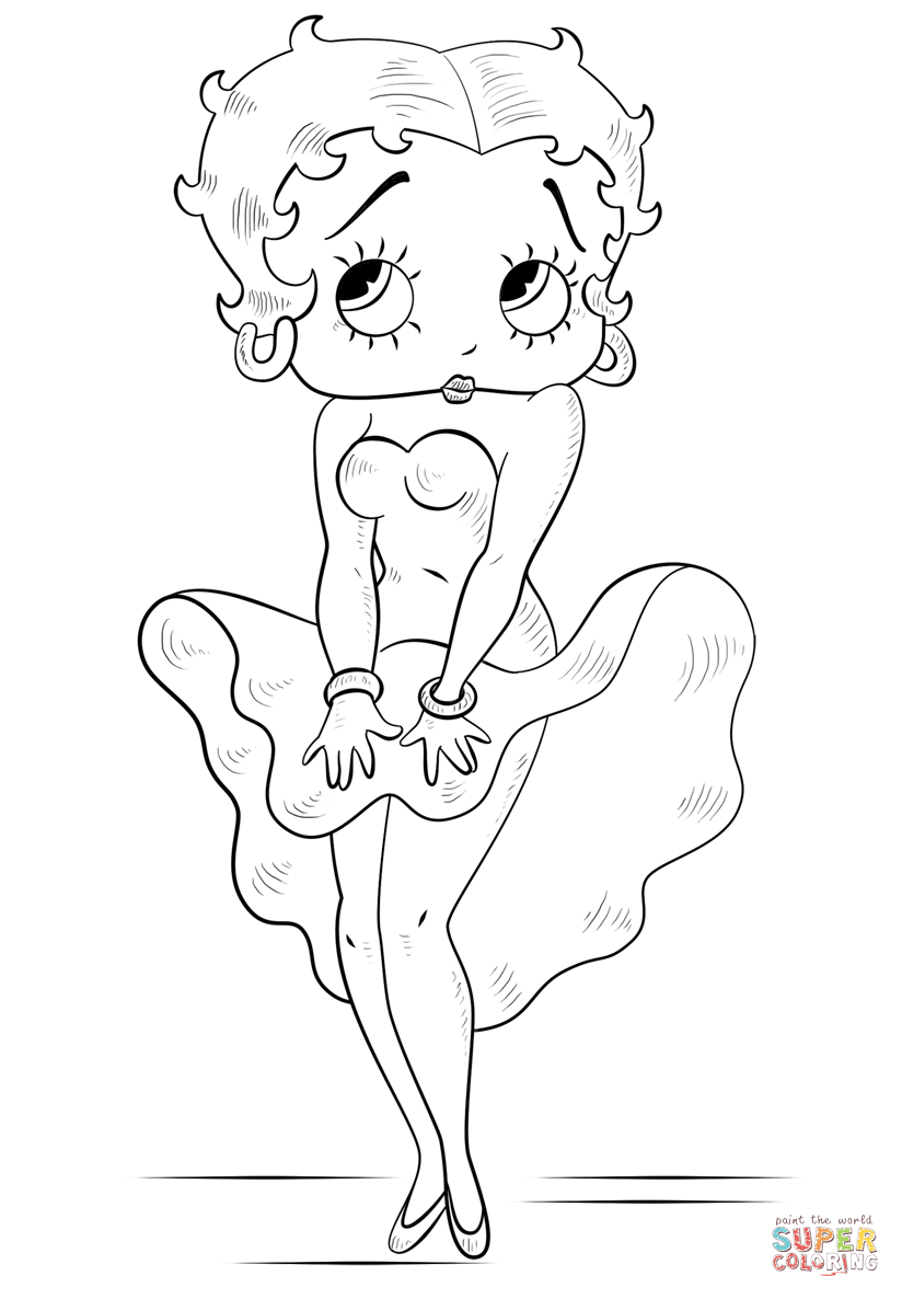 Download Free Printable Coloring Pages Betty Boop - Coloring Home