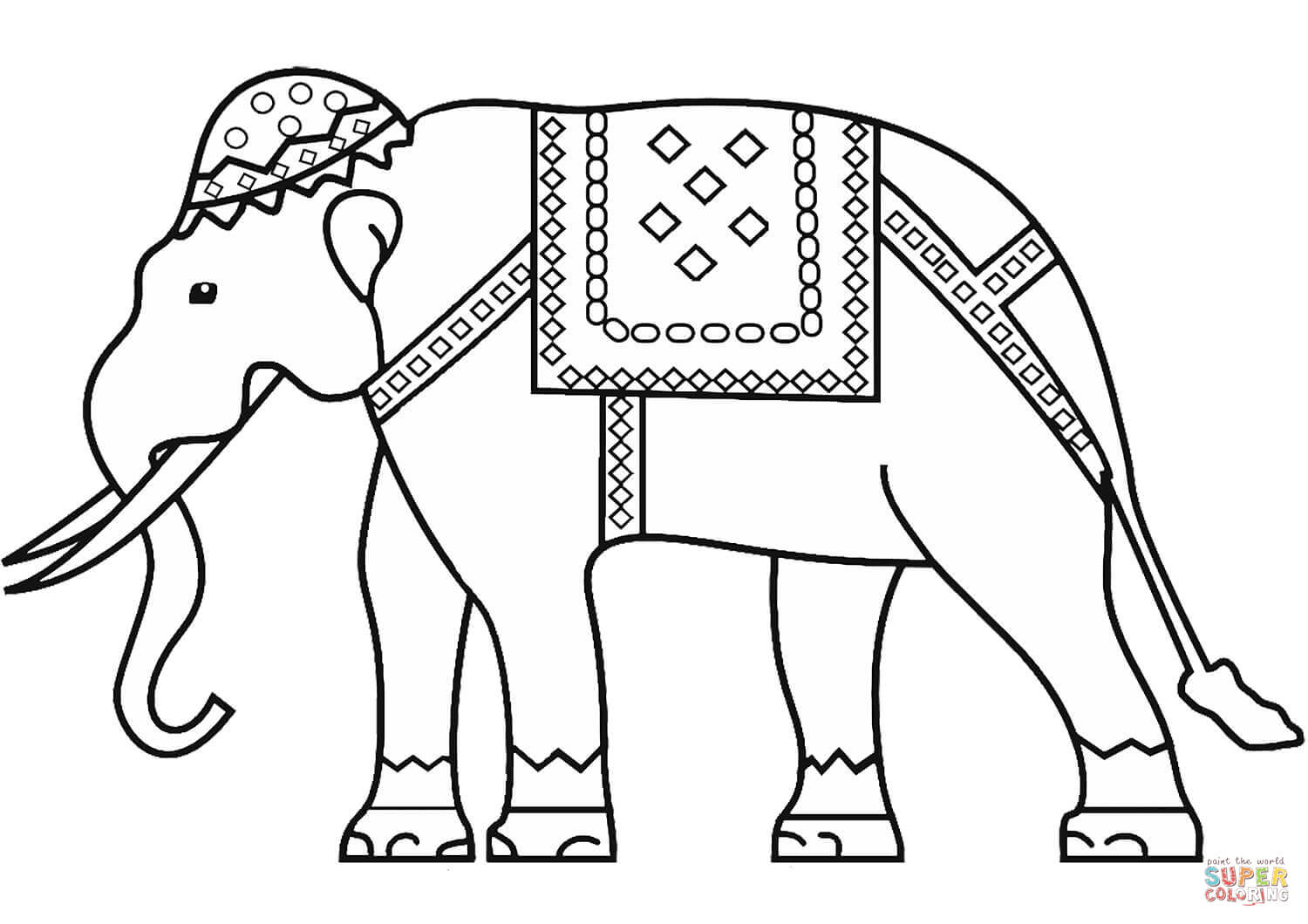 indian elephant coloring page  free printable coloring