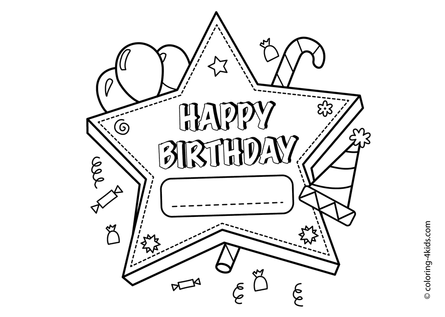 Coloring Pages: Birthday Pictures To Color Printable Birthday ...