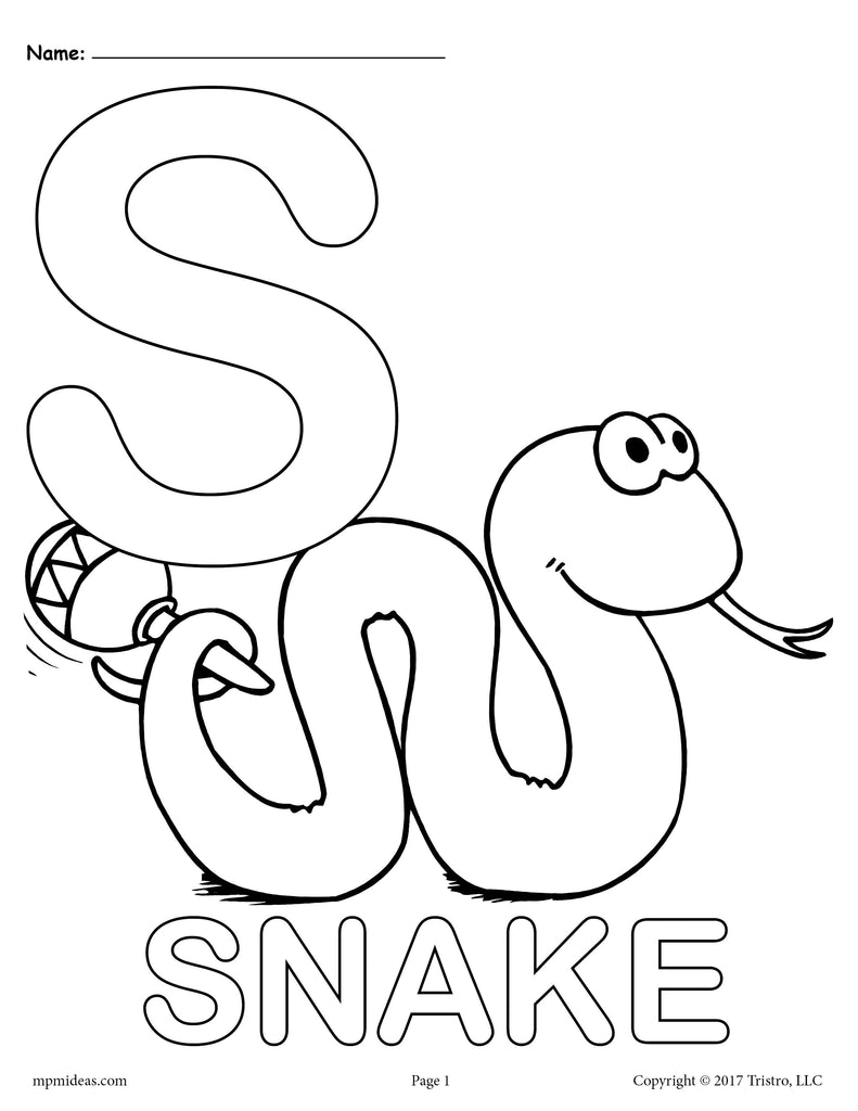 Letter S Alphabet Coloring Pages - 3 Printable Versions! – SupplyMe