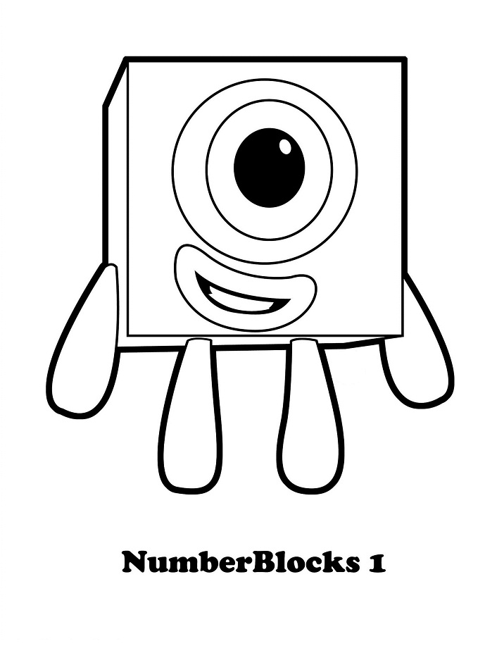Numberblocks 1 Coloring Page - Free Printable Coloring Pages for Kids