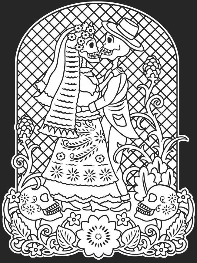 12 Pics of Day Of The Dead Coloring Book Pages - Day of the Dead ...