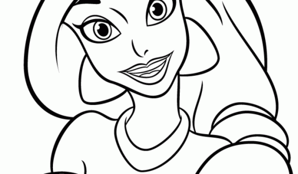 Princess Coloring Pages Girls Jasmine Cartoon  | #12458 -  Coloring Home