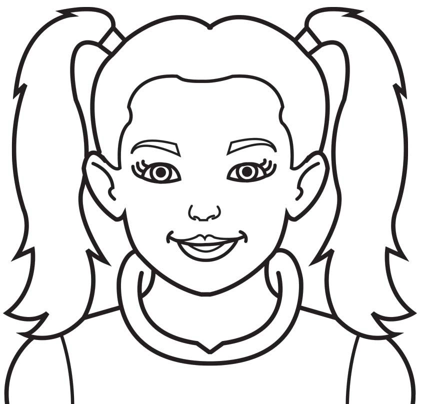 Face Girls Coloring Page For Kids #ctQ : Printable Girls Coloring