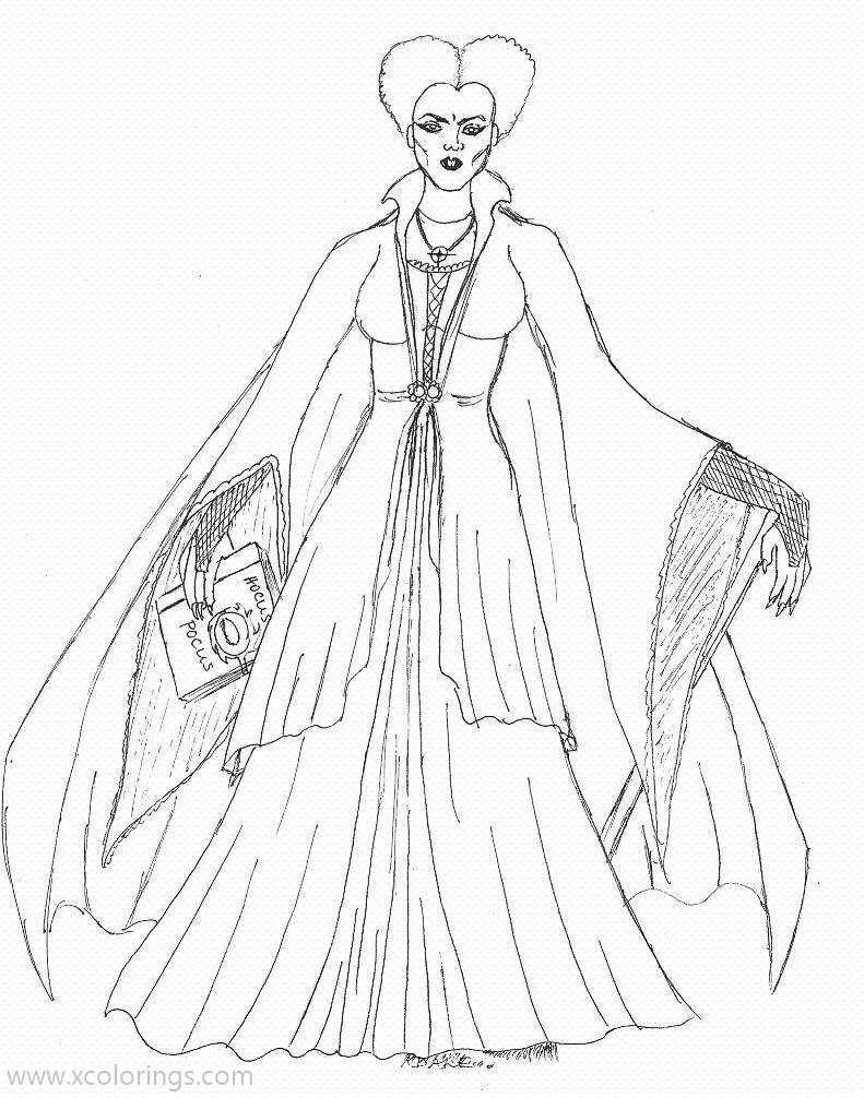 Hocus Pocus Winifred Sanderson Coloring Pages - XColorings