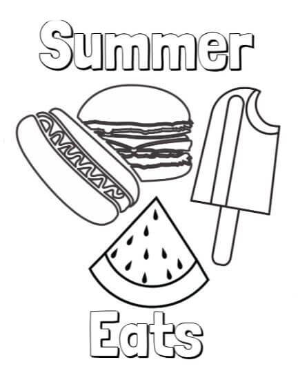 Summer Eat Coloring Page - Free Printable Coloring Pages for Kids