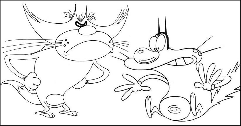 Oggy And The Cockroaches Coloring Pages At GetDrawings | Free Download -  Coloring Home