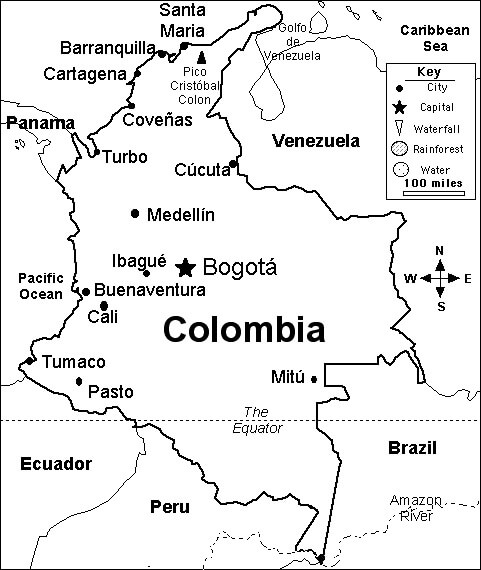 Colombia Map Coloring Page - Free Printable Coloring Pages for Kids