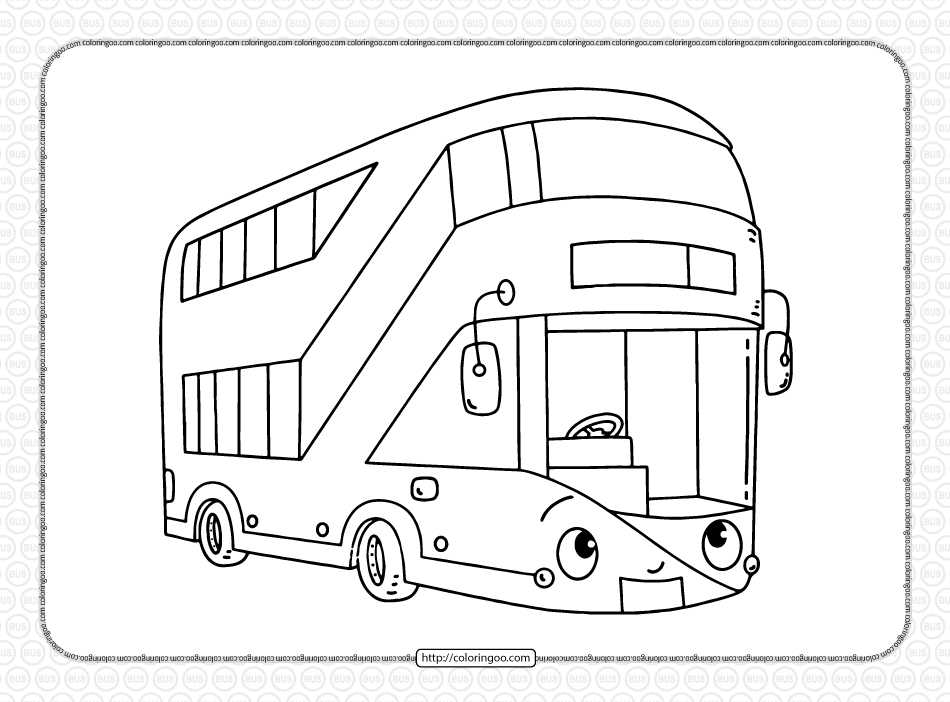 Free Printable Double-decker Bus Coloring Page