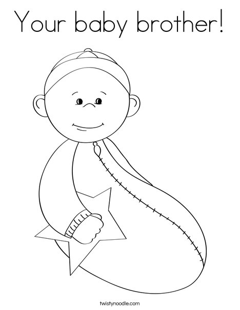 Your baby brother Coloring Page - Twisty Noodle