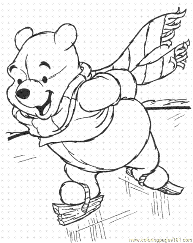 Pooh Play Ice Skating Coloring Page for Kids - Free Winnie The Pooh  Printable Coloring Pages Online for Kids - ColoringPages101.com | Coloring  Pages for Kids