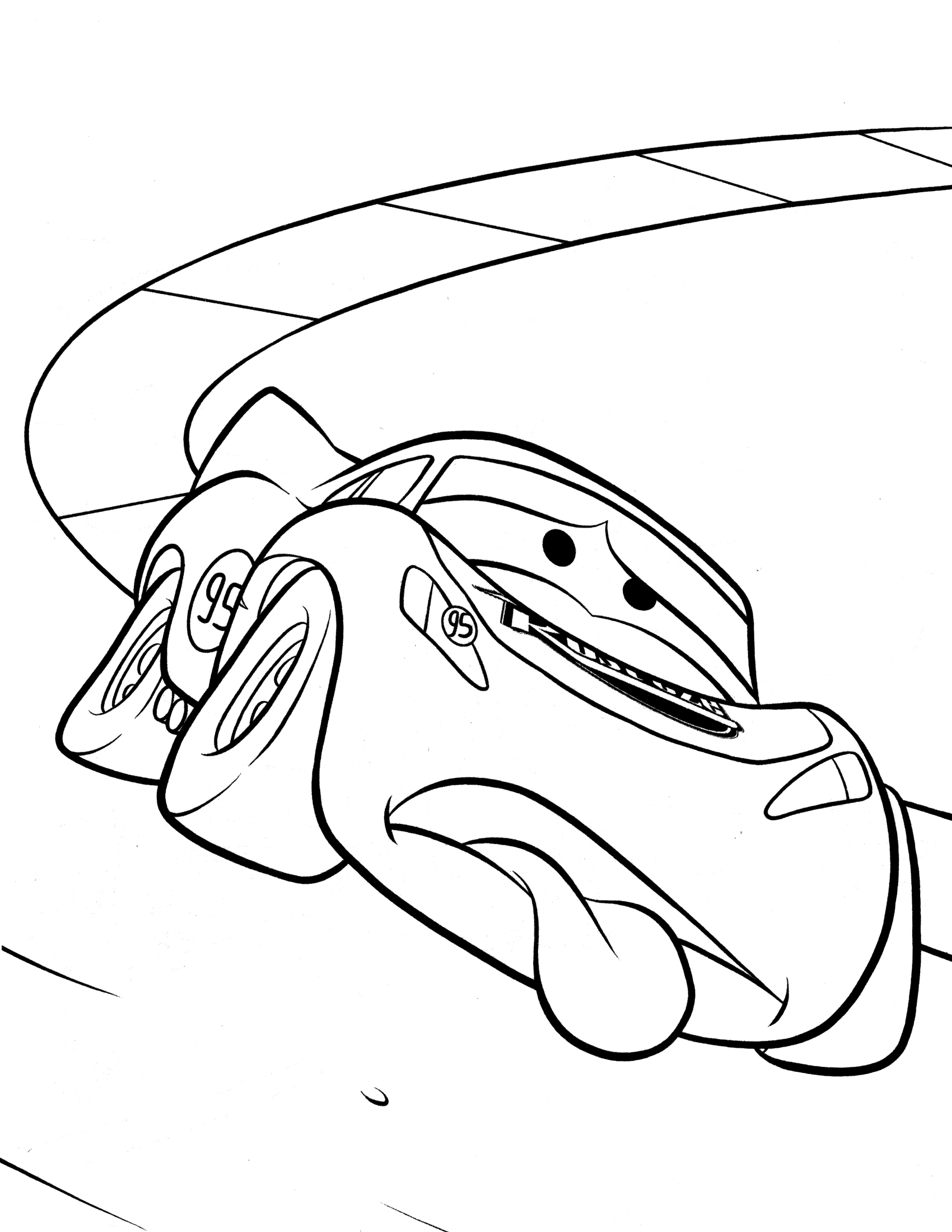 McQueen Is Tired Coloring Page - Free Printable Coloring Pages for Kids