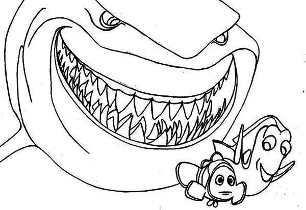 finding nemo. finding nemo bruce coloring pages for kids printable ...