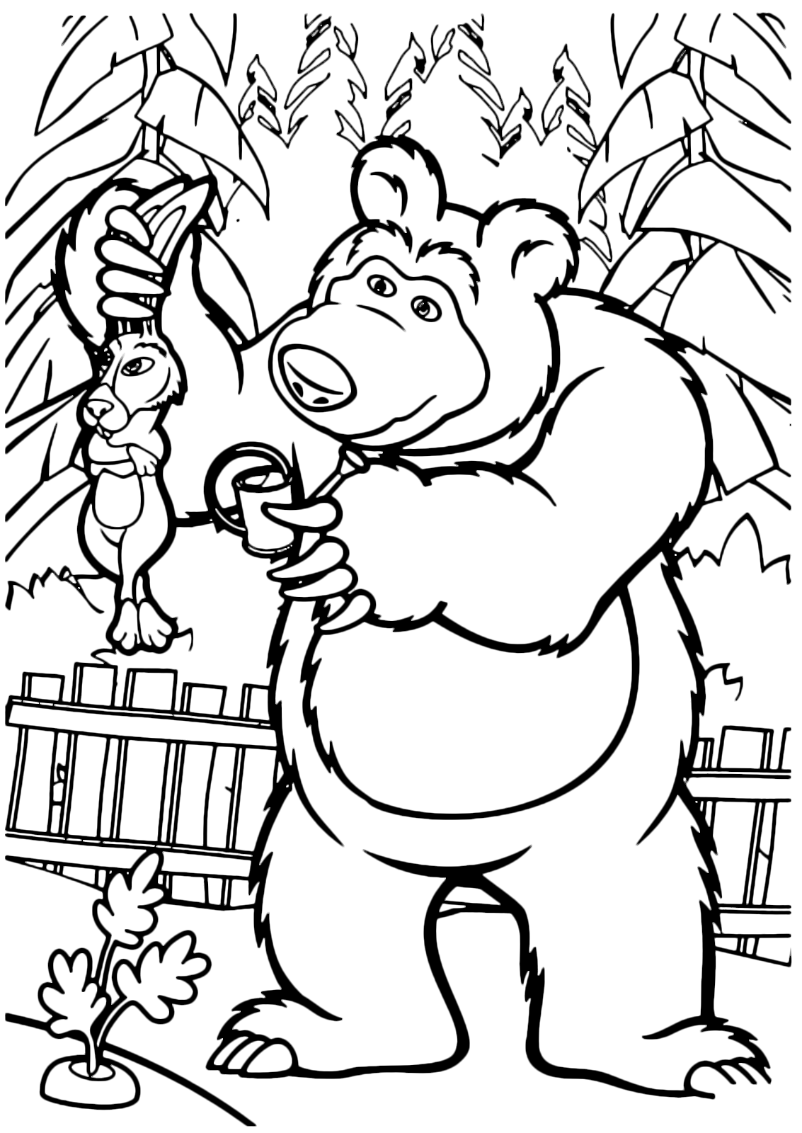 Coloring Pages : The Bear Took Rabbit By Ears Extraordinary ...