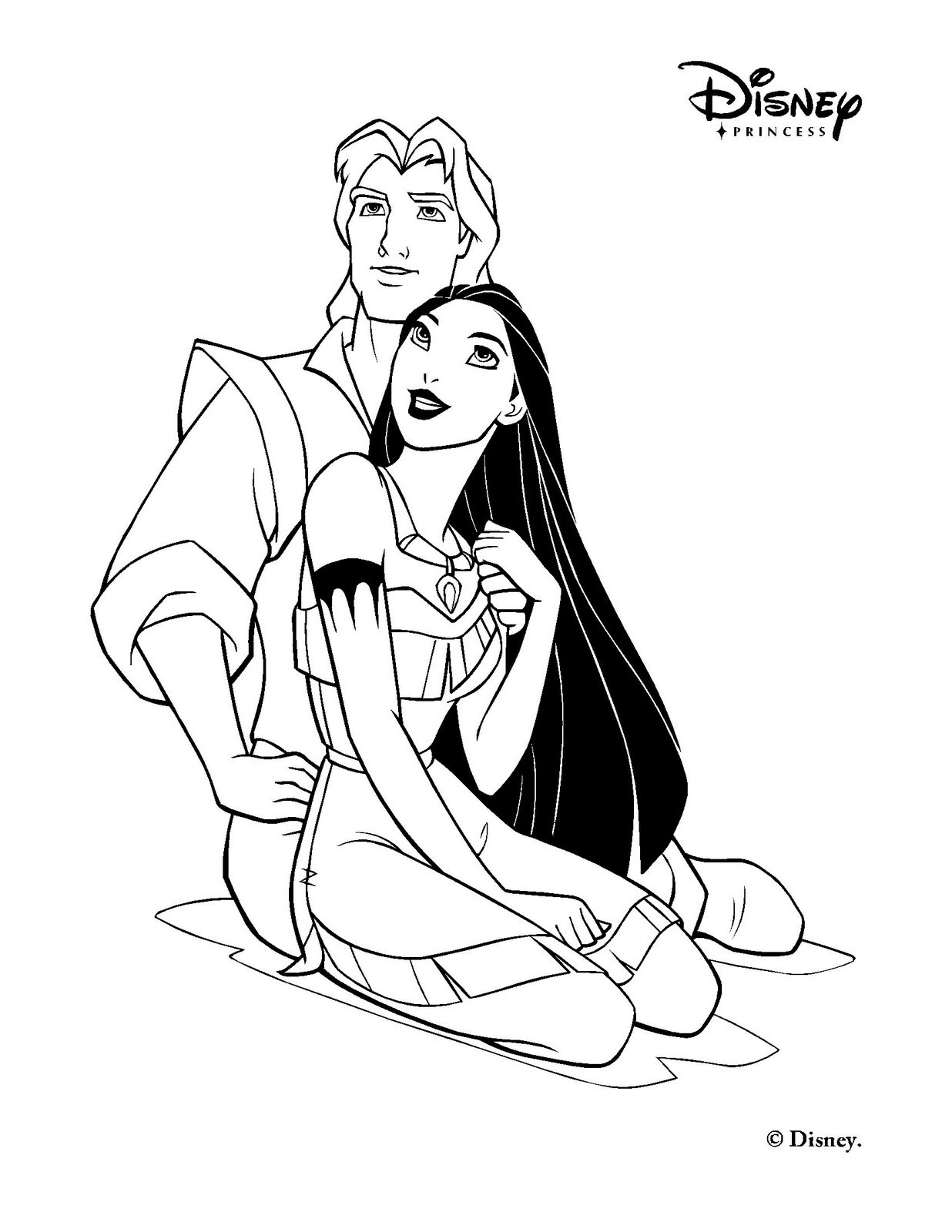 Pocahontas and John Smith Printable Coloring Pages – Disney ...