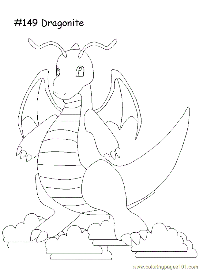 Dragonite Coloring Page - Free Pokemon Coloring Pages ...