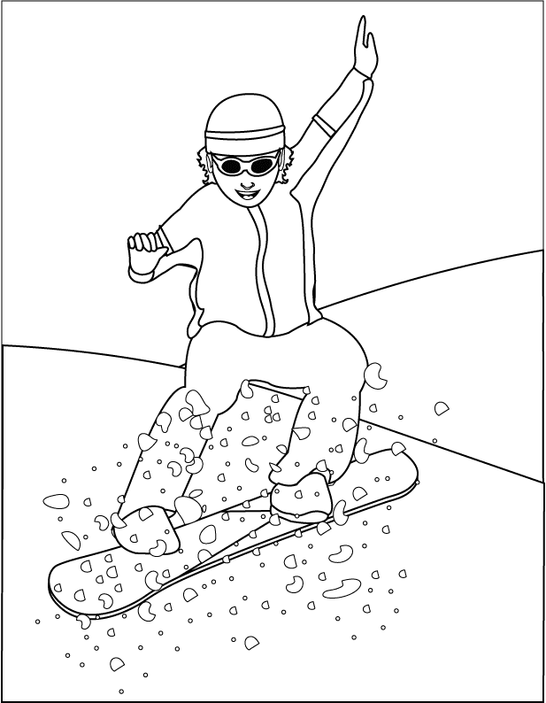 Coloring Pages - Snowboarding