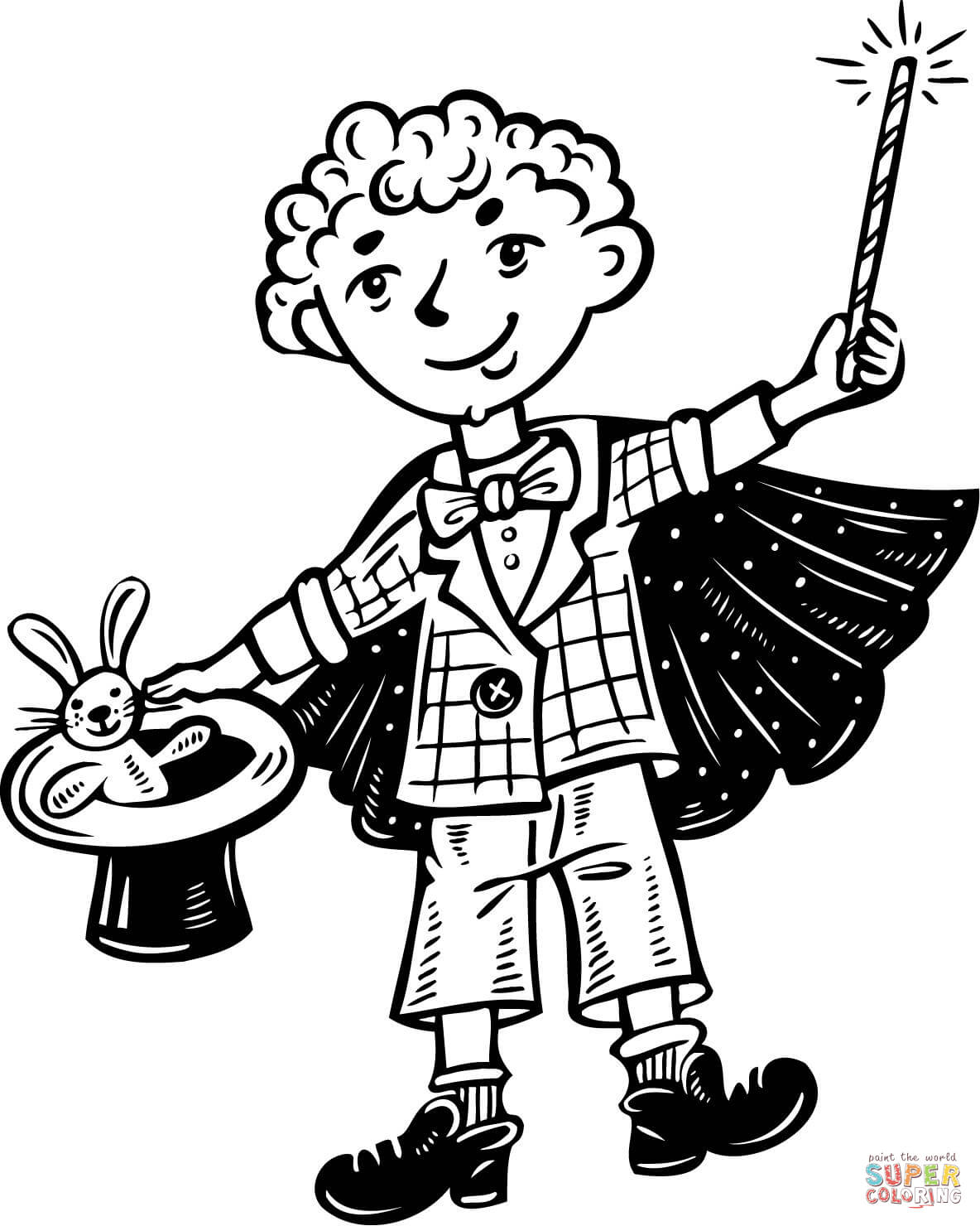 Kid Magician coloring page | Free Printable Coloring Pages