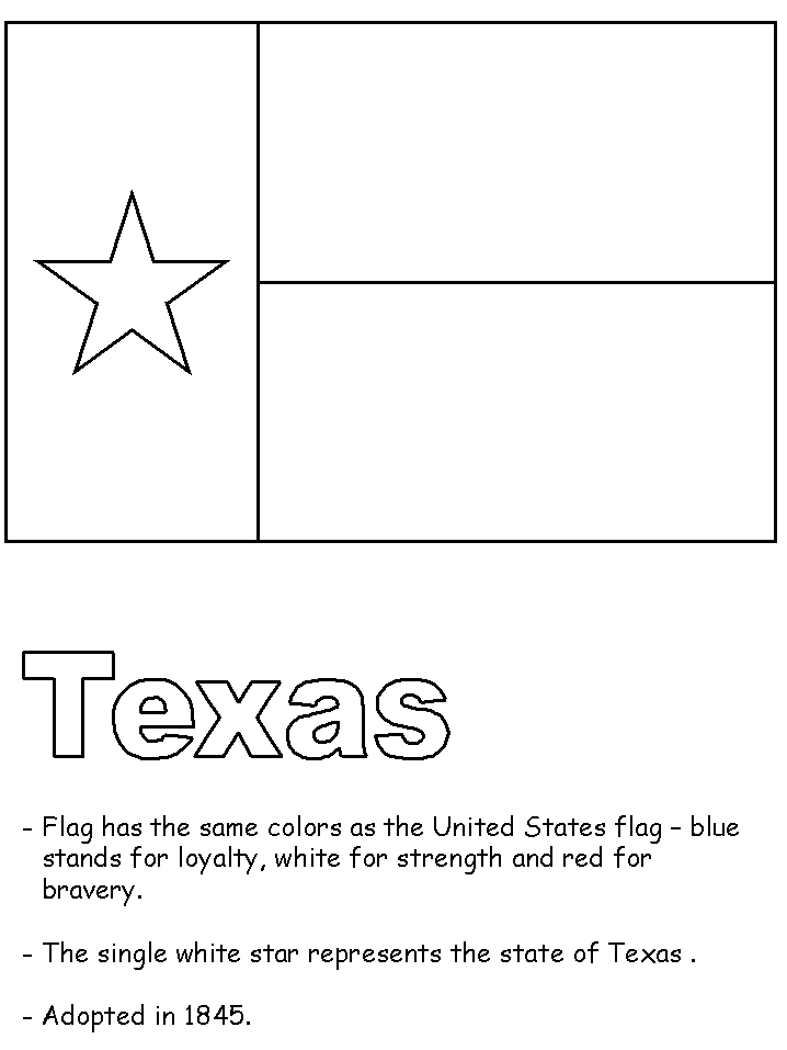 Texas Flag and Flags Coloring Page