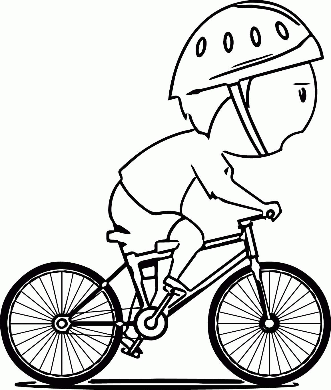 Boy On Bike Coloring Page | Wecoloringpage