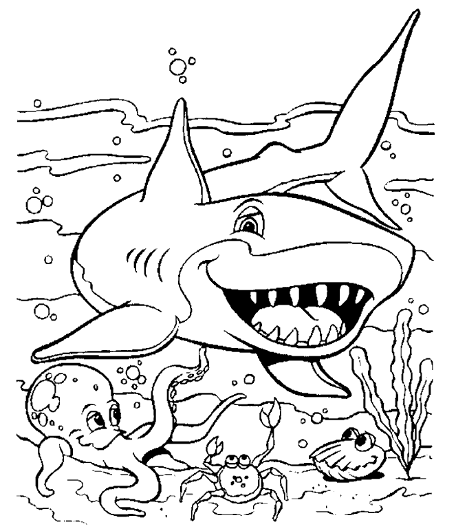 ghost shark Colouring Pages