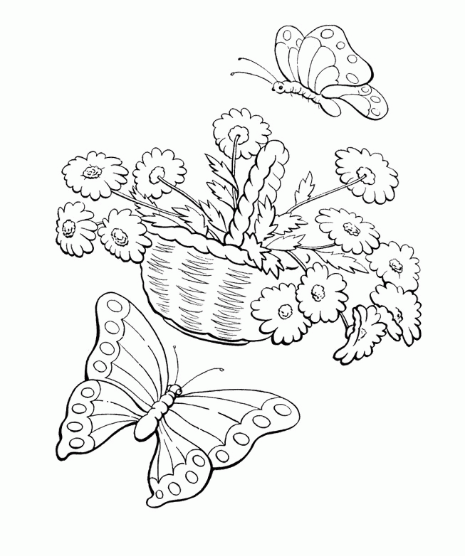 Monarch Butterfly And Flower Coloring Pages - Butterfly Coloring 