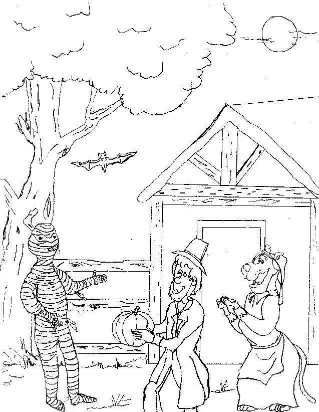 Shaggy And Scooby Doo And Ghost Halloween Coloring Pages