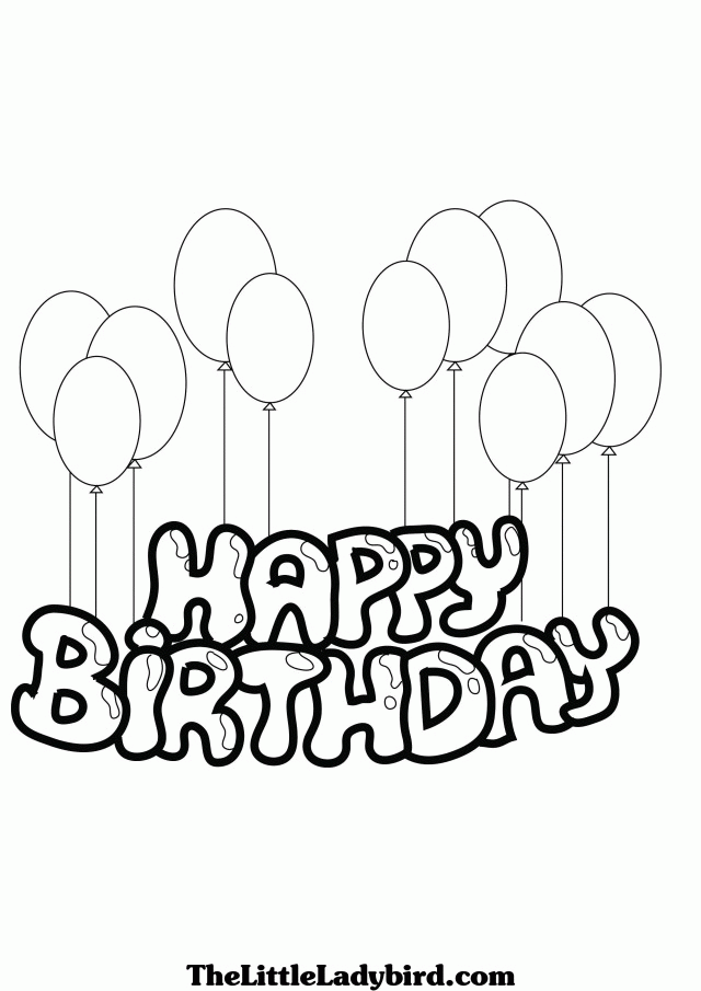 Hello Kitty Happy Birthday Coloring Pages Hello Kitty Coloring 