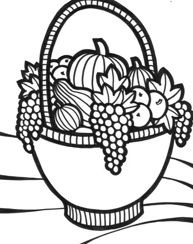 Fruit Basket Coloring Pages - Coloring Home