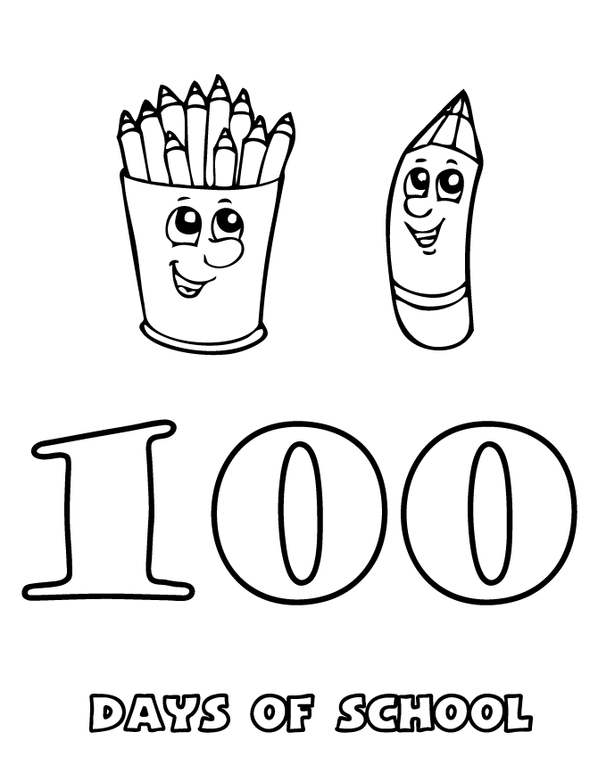 100th Day Of School – Crayons Coloring Page | Free Printable 