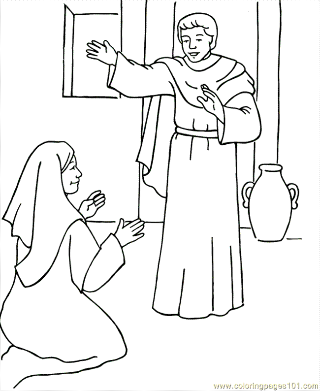 mary angel Colouring Pages
