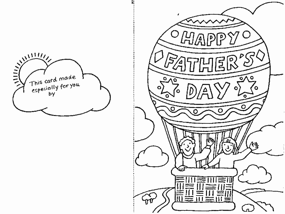 fathers day card Colouring Pages