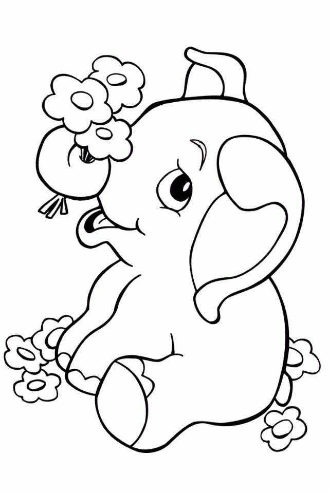 Valentine Elephant Colouring Pages Page 2 216096 Cute Elephant 