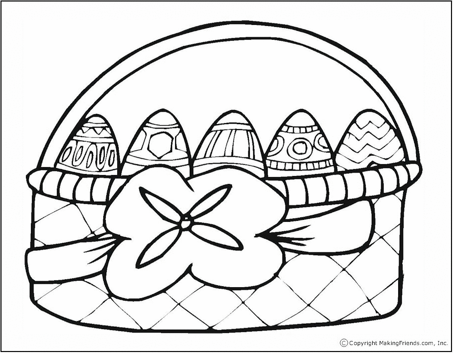 Easter Basket Template Coloring Page | Printable Coloring Pages