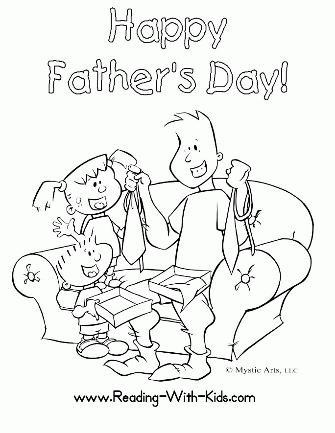 Happy Father's Day Coloring Page Animated Graphic