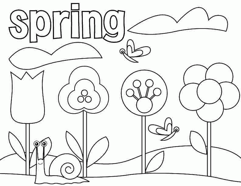 Printable Free Coloring Sheets Spring Season For Kids 21116#