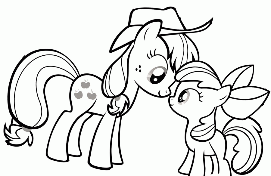 My Little Pony Looking At Each Other Coloring Page : KidsyColoring 