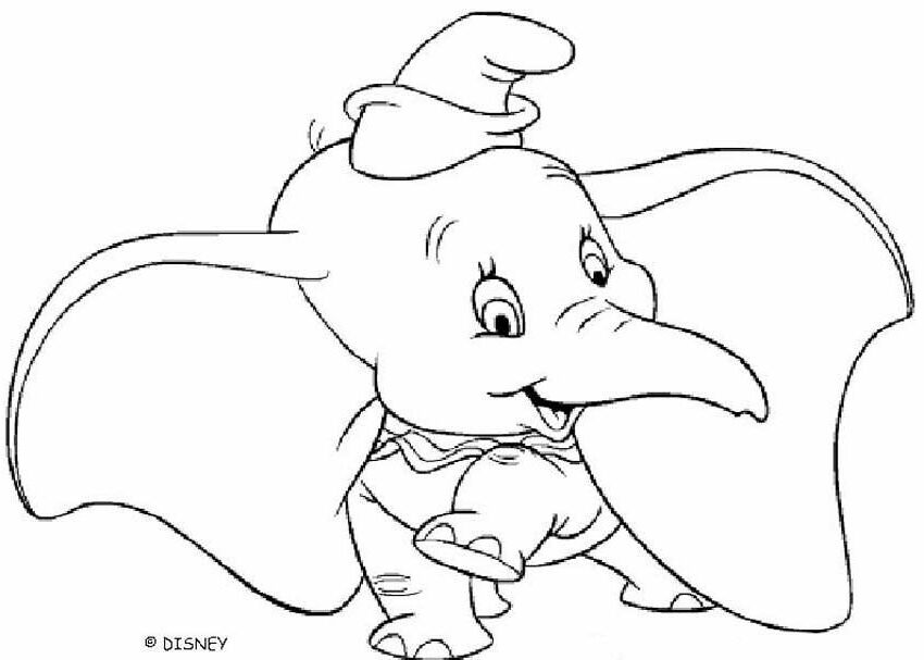 Páginas para colorir o DUMBO - Dumbo sorrindo