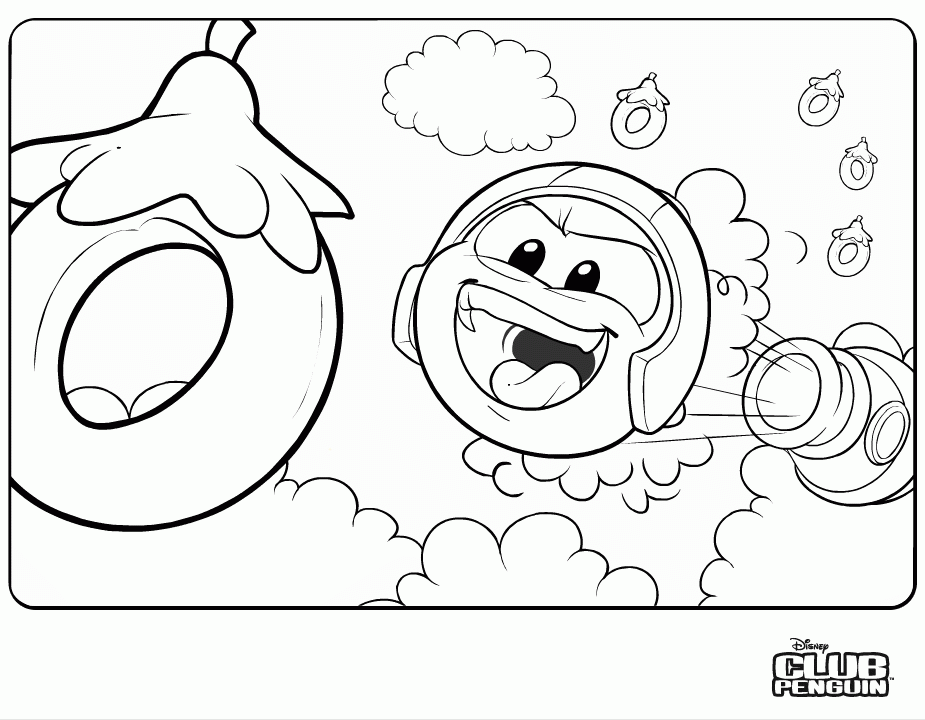 Club Penguin Watch Dog: Club Penguin Puffle Launch Coloring Page