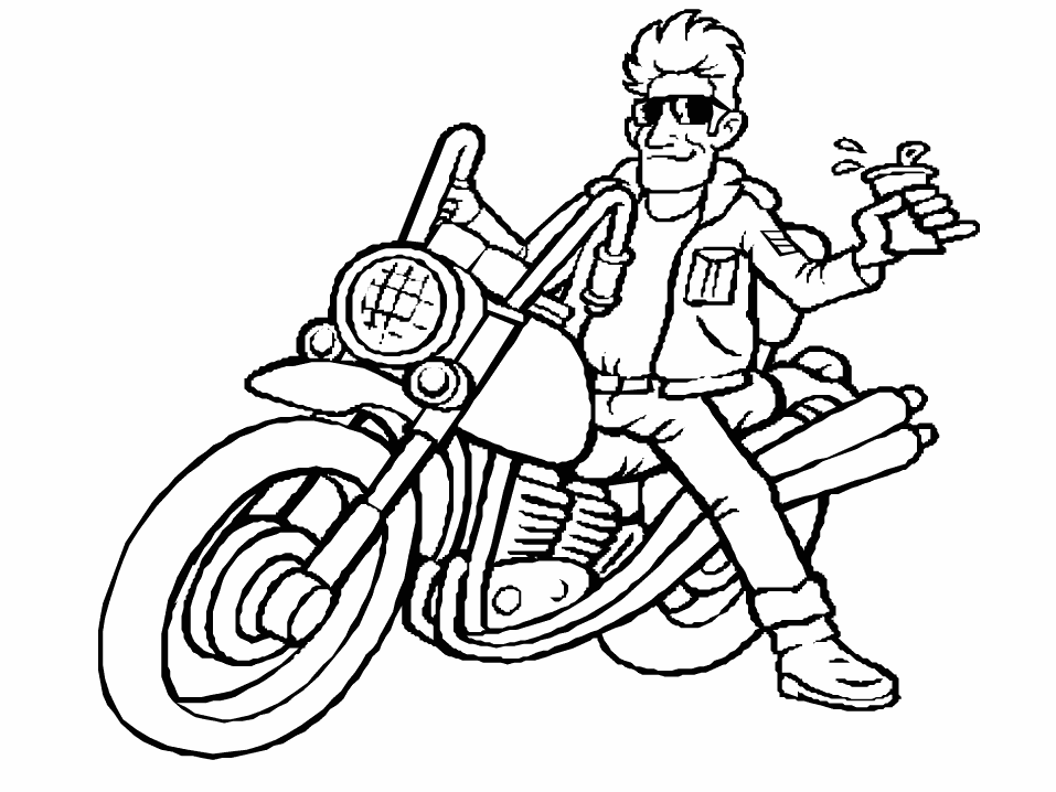 Motorcycle Transportation Coloring Pages & Coloring Book