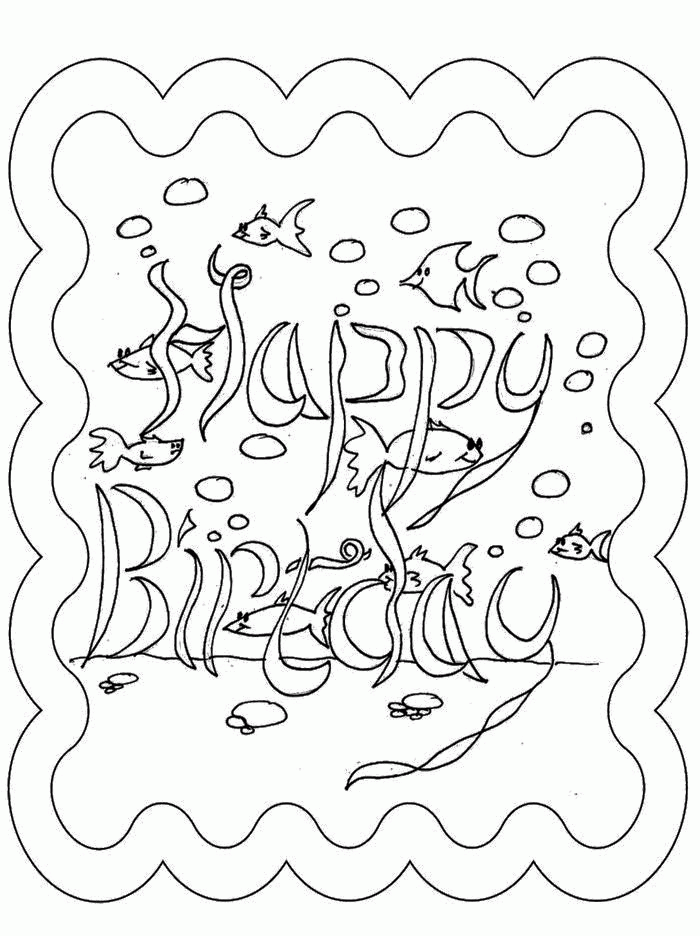 Happy Birthday Cards Coloring Page - Birthday Coloring Pages 