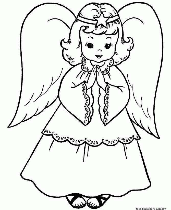 christmas angel colouring pages to print - Free Printable Coloring 