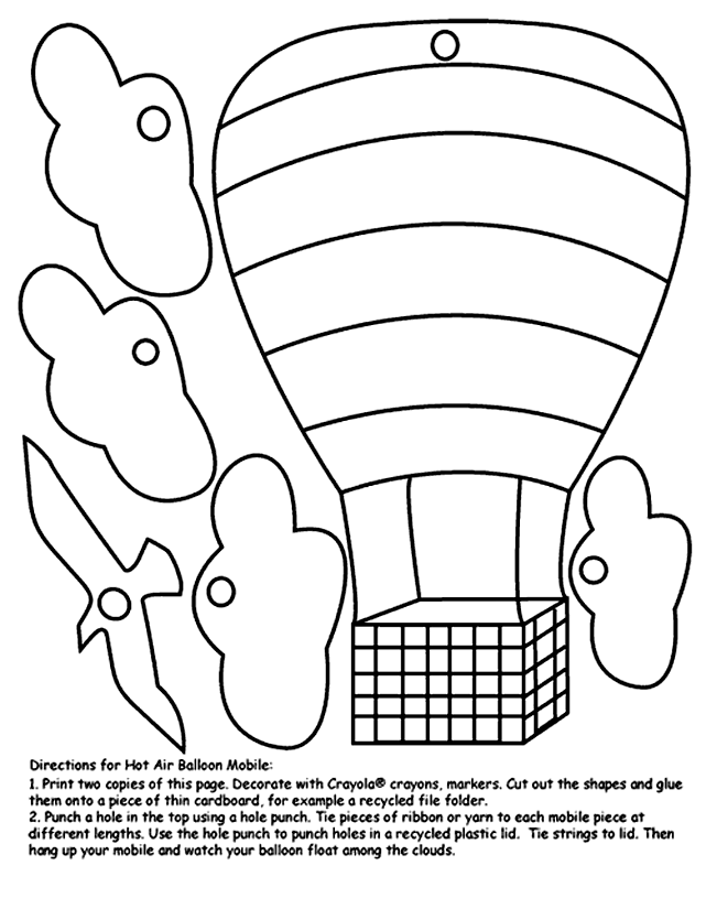 Hot Air Balloon Pictures To Color