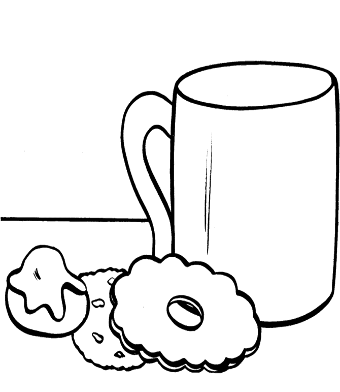 Hot Cocoa With Cookie Coloring Pages - Cocoa Day Coloring Pages - C...