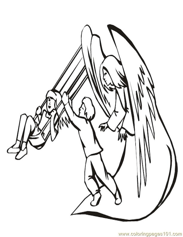 Coloring Pages 001 Angels 37 (Other > Religions) - free printable 